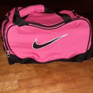 Pink Nike duffel bag